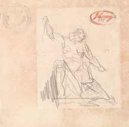 Seated Figure with Upraised Arm